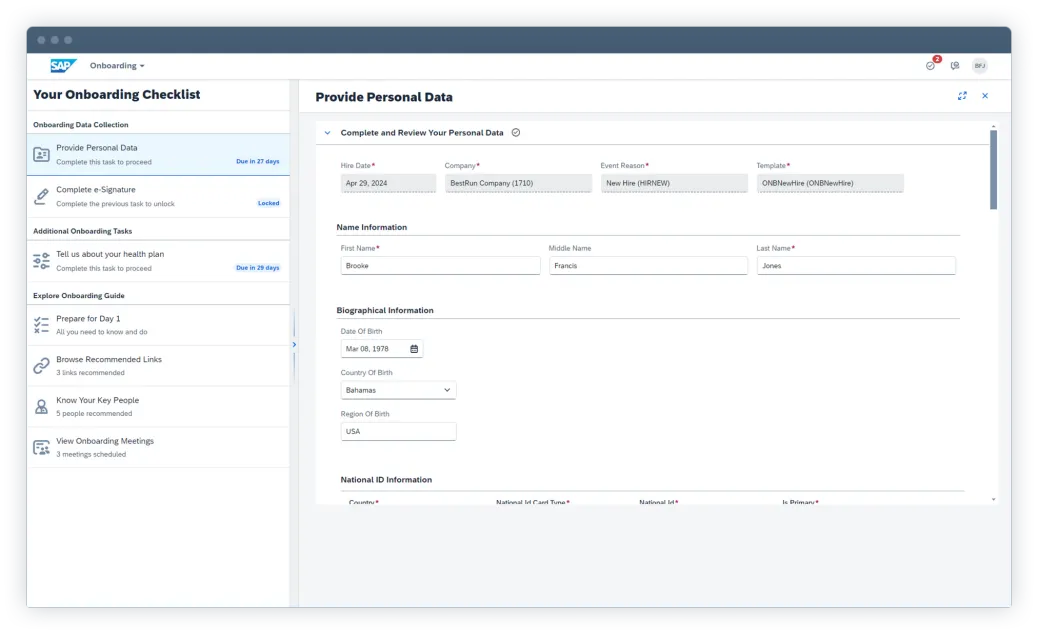 SAP SuccessFactors Onboarding